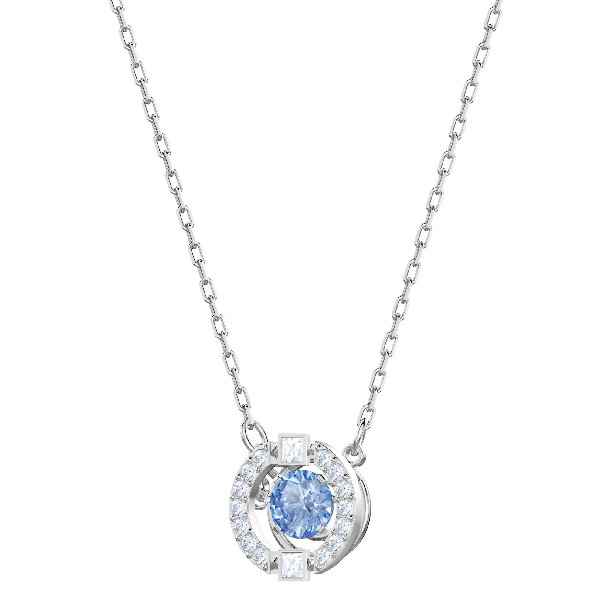 Swarovski Sparkling Dc Set,Mavi,Rodyum Kaplama – 5480485