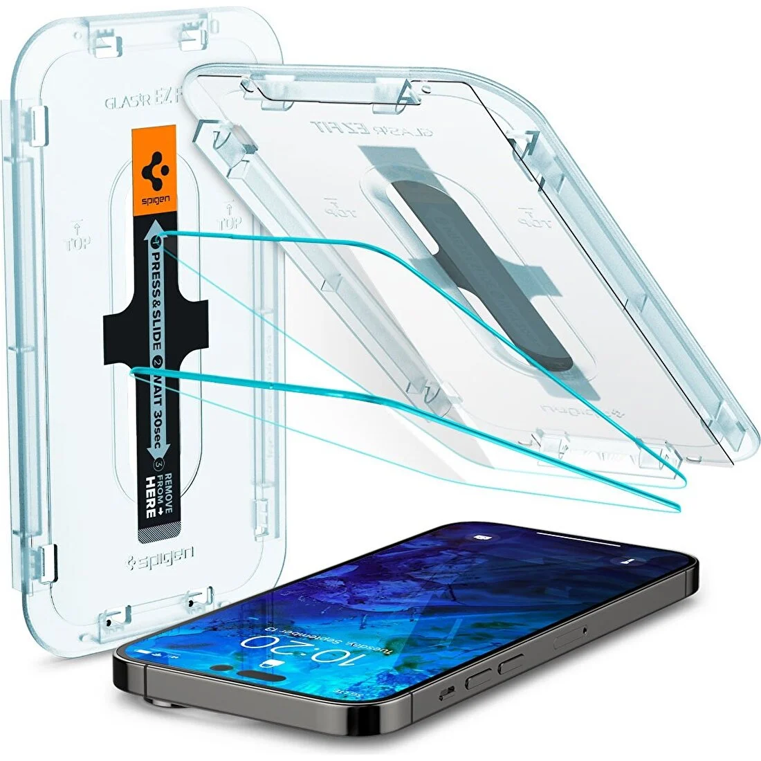 Spigen Apple iPhone 14 Pro Max Cam Ekran Koruyucu Kolay Kurulum Glas.tR Ez Fit ( Sensor Protection ) (2 Adet) – AGL05202