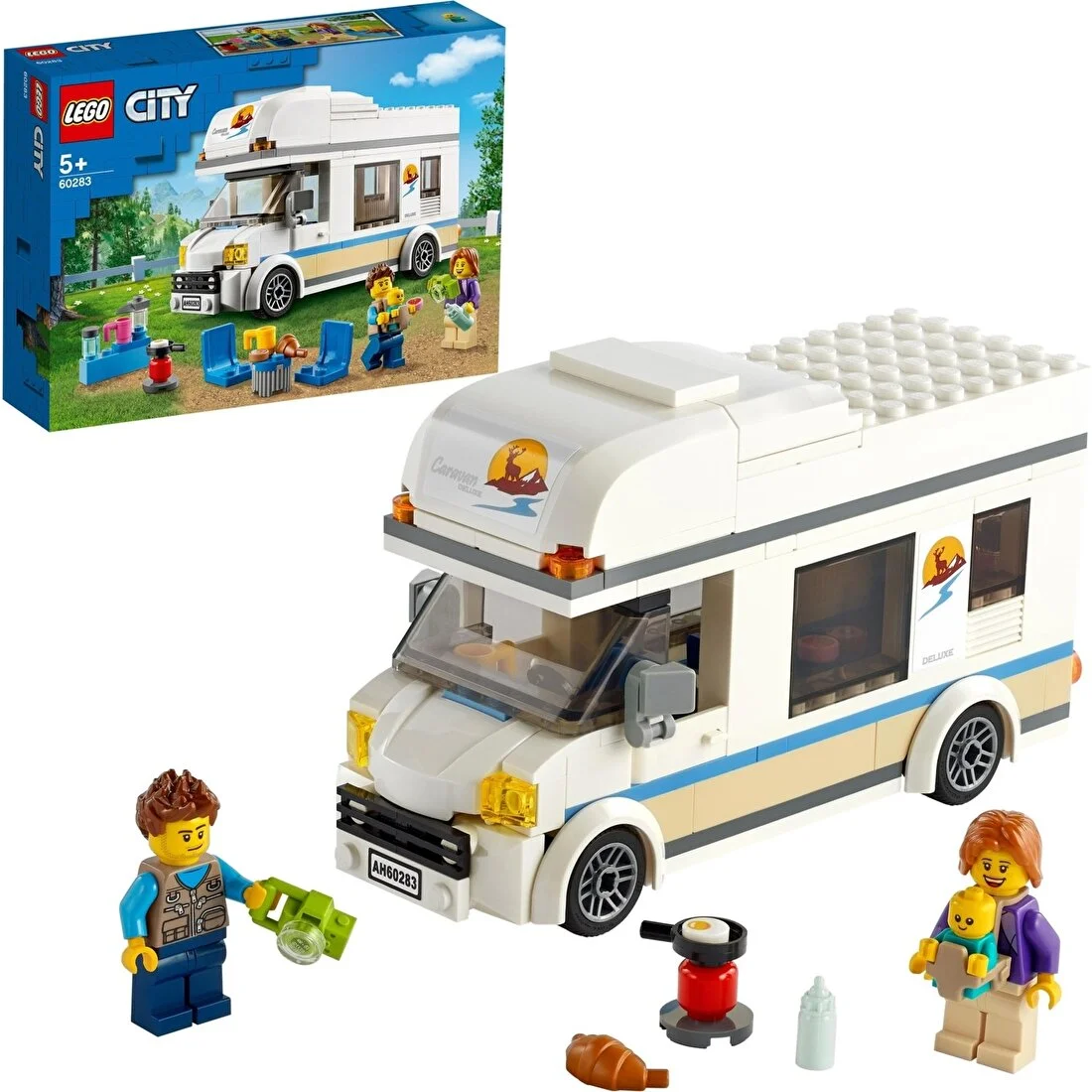 LEGO® City Tatilci Karavanı 60283 – 5 Yaş ve Üzeri Çocuklar İçin 2 Minifigür İçeren Yaratıcı Oyuncak Yapım Seti (190 Parça)